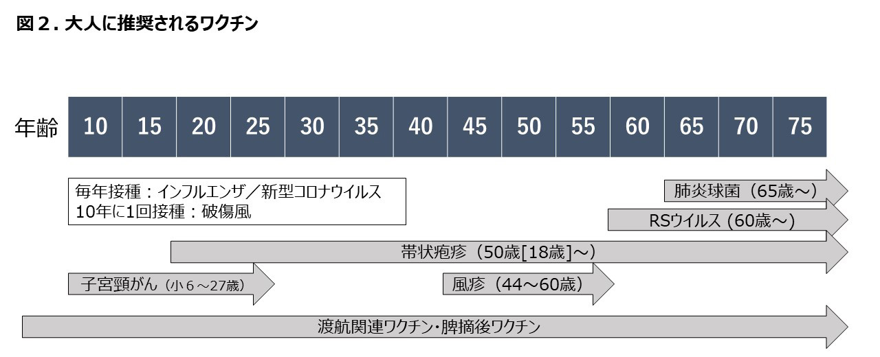 大人に推奨されるワクチン